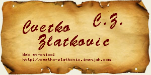 Cvetko Zlatković vizit kartica